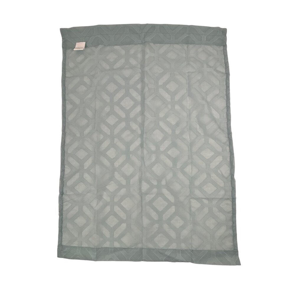 Porch & Den Orchaedia Trellis Pattern Tier Pair Light Aqua Sheer Curtains - Picture 4 of 7